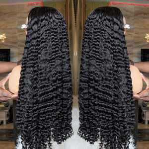 Glueless Lace Front <strong>Wigs</strong> 13X6 Hd Water Curl Bouncy 250% Pre Cut Pre Bleached Raw Vietnamese Wear Go for Black Women - Product Image 3