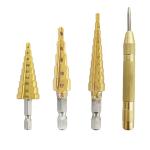 Broca escalonada HSS de ranura recta imperial con recubrimiento de titanio, juego de herramientas de perforación para madera - Product Image 3