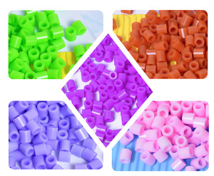 5mmヒューズビーズ詰め合わせカラーDIYクラフトセット（子供用おもちゃ）、ペグボード付きメルティングアイロンビーズキット、標準ボード - Product Image 5