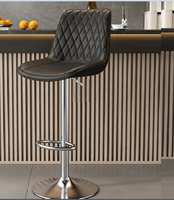 Tabouret de bar en cuir de design nordique pour restaurant, îlot de cuisine, chaise de bar haut de gamme