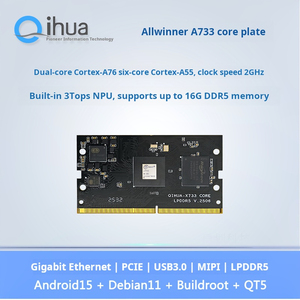 Chipboard Qihua Allwinner A733 Mainboard, papan pengembangan, octa-core Linux, Android 15, A76, A55, Npu, sebanding dengan Rk3576 - Product Image 2