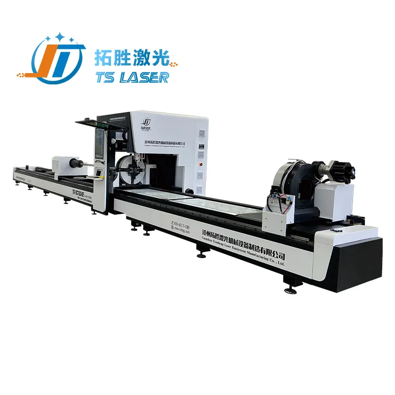 Tuosheng alta precisão metal tubo laser máquinas de corte alumínio tubo de aço carbono cnc fibra laser cortador preço