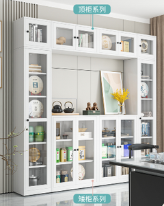 Estantería para Sala de Estar, Dormitorio u Oficina, Librería Moderna Blanca de Lujo Minimalista, Mueble Pequeño con Cristal Antipolvo - Product Image 5