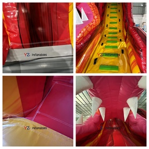 Toboggan aquatique <span class=keywords><strong>gonflable</strong></span> commercial modèle Dragons Breath avec <span class=keywords><strong>piscine</strong></span> en bâche, logo imprimé pour enfants - Product Image 3