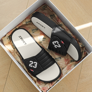 Men's Sporty <strong>Number</strong> Print Flat Summer EVA Non slip Thick Sole <strong>Slide</strong> Sandals Casual Indoor Home Daily Wear <strong>Slide</strong> Sandals - Product Image 2