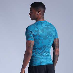 Camiseta Deportiva de Compresión para Hombre, de Nailon, Sin Costuras, de Secado Rápido, para Gimnasio, Atletismo, Running, Elástica - Product Image 4