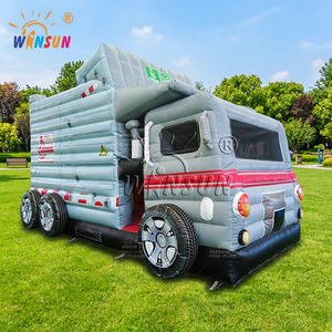 WINSUN Camión de Basura Inflable para Exteriores, Combo de Camión de Basura Inflable de PVC, Trampolín Inflable - Product Image 1