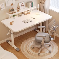 Bureau d'étude pour enfants : Bureau d'étude et de devoirs à domicile avec grande étagère blanche et ensemble de bureau réglable en hauteur