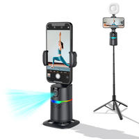 Soporte para Teléfono Móvil con Seguimiento Facial Automático de 360 Grados, Estabilizador de Gimbal de Escritorio con Soporte para Teléfono para iPhone 15 16