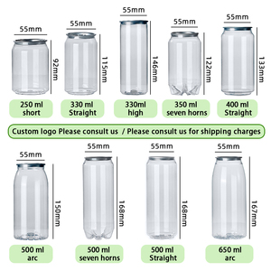 Bsbh Bán Buôn Khối Lượng Khác Nhau Rõ Ràng Chai Dùng Một Lần <span class=keywords><strong>Pet</strong></span> Nhựa Trong Suốt <span class=keywords><strong>Pet</strong></span> Đồ Uống Lon Với Nắp Đậy - Product Image 6