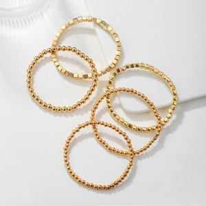 <b>Beaded</b> <b>Bracelet</b> Set Silver Gold Geometric Round Bead Unisex Party Jewelry Yiwu Origin SY0090 1 - Product Image 4
