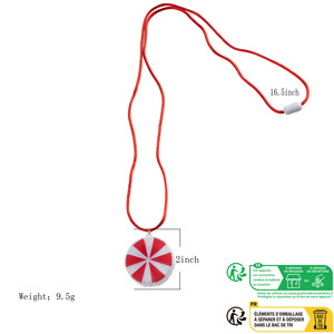 Peppermint Candy LED Necklace Red Festive Glowing Accessory Christmas Party Favors <strong>Stocking</strong> Stuffers Wholesale Supplier - Product Image 5