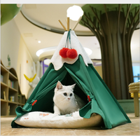 Lit pour animaux de compagnie semi-fermé, tente de Noël pour chats et chiens, tissu épais, nid de sommeil luxueux, fabrication directe d'usine
