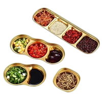 Plaque grillante multifonctionnelle en acier inoxydable avec assiettes à assaisonnement, assiette aux saveurs sucrées, assiette aux saveurs pour hot pot.