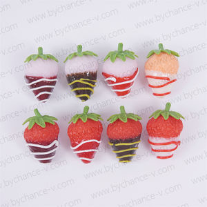 Décoration de fraises enrobées de chocolat artificielles, fruits artificiels réalistes pour la décoration de la table de la cuisine à la maison, ornements de bricolage - Product Image 5