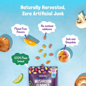 Gomitas Veganas Orgánicas con Hongos, Suplemento de Vitaminas Nootrópicas para Adultos, Refuerzo Inmunológico para Recién Nacidos, Mejora Cognitiva (OEM/ODM) - Product Image 2