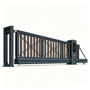 Portails de sécurité en alliage d'aluminium de conception moderne, prix d'usine, <span class=keywords><strong>portail</strong></span> <span class=keywords><strong>coulissant</strong></span> automatique à cantilever pour extérieur de maison - Product Image 2