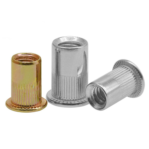 Tuercas remachables de aluminio Bibo Yaente, tuercas remachables de cabeza plana moleteada, sujetadores de inserción roscados, tuercas remachables de cabeza plana Yaente - Product Image 1