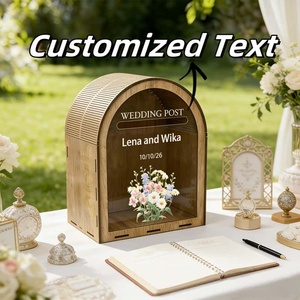 Personalized Wooden <strong>Wedding</strong> <strong>Post</strong> <strong>Box</strong> Customizable <strong>Card</strong> Holder with Acrylic Window <strong>for</strong> <strong>Wedding</strong> Reception Guest <strong>Card</strong> Collection - Product Image 3