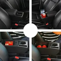 Accoudoir de voiture Peugeot 208 2019-2024, boîte de rangement de la console intérieure, porte-gobelet, organisateur, ABS/cuir PU, installation facile