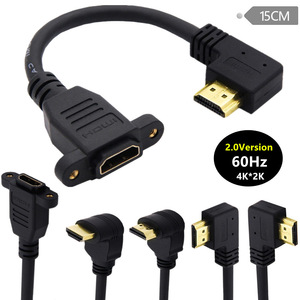 อะแดปเตอร์ HDMI 2.0 ชายกับหญิง 15 ซม. ขั้วต่อเคลือบทองมุมขวาสำหรับทีวีความละเอียด 4K - Product Image 1