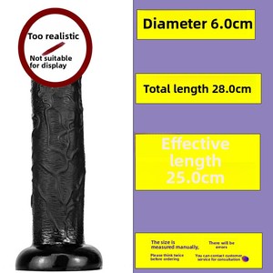 Grand Godemichet Réaliste Extra-Long Noir Sans Œuf à Ventouse, Plug Anal Super Épais, Jouet Sexuel SM, Consolador, Grand Godemichet - Product Image 3