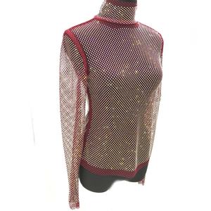 S336 nouveauté strass résille maille haut court maille évider voir à travers strass cristal maille tenue robe robe de soirée - Product Image 1