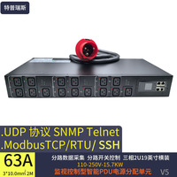 Gelongtu 21kw 2U 32A 3 phases 380-415v 15 voies C19 Sortie PDU intelligent monté en rack horizontal Coque métallique Fonction de contrôle et de surveillance