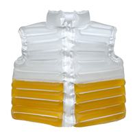 Veste transparente jaune et blanche avec fermeture éclair, idéale pour les soirées au bord de la piscine – En stock