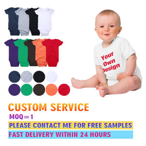 Summer Neutral Baby Clothes Custom Blank Baby Clothes Organic Cotton Short Sleeve Baby <b>Bodysuit</b> - Product Image 3