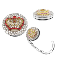 1 crochet porte-monnaie rond, couronne, accessoire de sac à main, pour femmes, avec crochet, portable