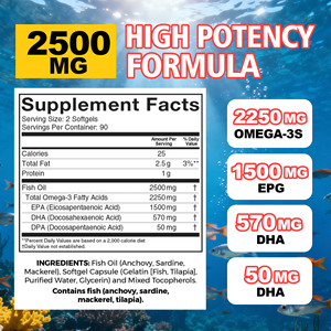 Productos de Tendencia: Cápsulas de Aceite de Pescado Omega 3 con Ácidos Grasos Omega 3 Totales y Aceite de Pescado que Favorece la Salud Cerebral y la Función de la Memoria EPA - Product Image 2