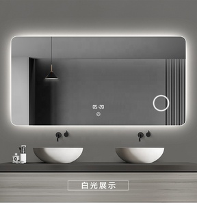 Gương Thông Minh Ma Thuật Với Gương Chiếu Sáng Màu Xanh Gương Phòng Tắm Có Màn Hình Đồng Hồ - Product Image 1