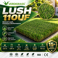 Gazon artificiel Lush 110UF à faible entretien, hauteur de poils de 2 pouces, pour les paysages résidentiels et commerciaux soucieux de la sécheresse