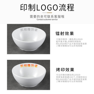 Juego de cuencos de melamina blancos, 6 uds., para sopa de fideos, uso comercial, color sólido, H1582 - Product Image 4