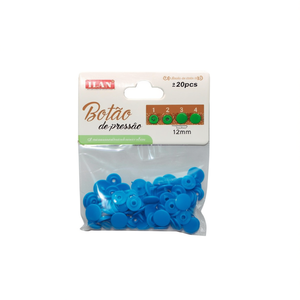 Bottoni a pressione in plastica Ilan 12mm blu cielo 20 pezzi per abbigliamento - Product Image 2