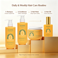 Ensemble Shampooing et Après-Shampooing au Beurre de Karité et Huile de Coco, Vente en Gros, Marque Privée, OEM, Nourrissant pour Cheveux Secs