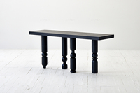 Table console en bois de chêne moderne nordique antique Japandi Wabi Sabi pour salle à manger pour salon