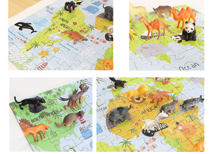 Với nhỏ juguetes động vật bản đồ thế giới 180 miếng ghép hình câu đố Mat trẻ em gốc giáo dục đồ chơi 2022 - Product Image 5