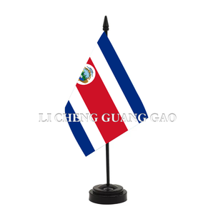 Bandera de Escritorio de la Bandera Nacional de <span class=keywords><strong>Costa</strong></span> Rica al por Mayor con Base Negra para Asta de Bandera, Banderas Nacionales Ideales para Exhibición en Escritorio de Conferencias - Product Image 1