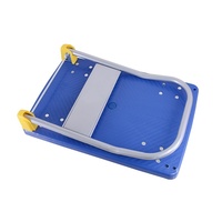 Carretilla de Carga Plegable de Cuatro Ruedas, 400 kg, Resistente, con Estructura de Zinc Galvanizado, Madera Contrachapada, Plástico, Aluminio y Acero