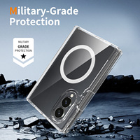 Coque de protection antichoc magnétique puissante en TPU+PC transparente anti-jaunissement pour Samsung Z Flip 8 Wide
