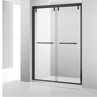Pintu Kamar Mandi Geser Modern dari Baja Anti Karat yang Tahan Lama dengan Rangka, Kaca Pemisah Area Kering dan Basah, serta Solusi Lengkap untuk Kamar Mandi