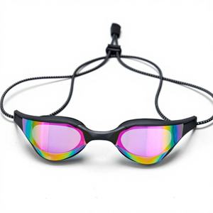 Lunettes de natation de compétition, nouveau style bandeau, style corde, étanches, anti-buée, réglables, lentilles en PC électro-plaquées, vente en gros pour adultes - Product Image 1