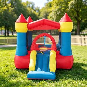 Château gonflable pour enfants en tissu Oxford avec toboggan, maison de jeu gonflable pour enfants, jeu en plein air pour la cour arrière - Product Image 2