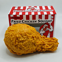 Jouet anti-stress géant réaliste en forme de cuisse de poulet frit, à rebond lent, pour soulager le stress, avec boîte d'emballage