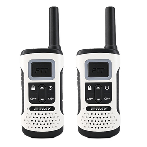 ETMY ET-T7 - Juego de 2 Walkie Talkies UHF, Radio Portátil de Mano, Doble PTT, Tipo C, USB, Alcance de 3 km, para Esquí, Viajes, Deportes, Radio Bidireccional - Product Image 1