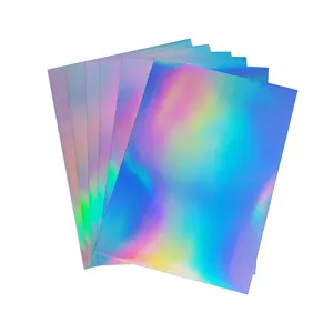 Papier autocollant holographique ultra brillant de qualité photo, étiquette en vinyle PET imperméable et résistante à l'eau pour imprimante à jet d'encre