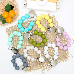 Clips de cuentas de silicona para mordedores de bebé, cadena de seguridad para chupete - Product Image 2