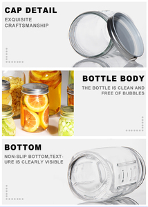 Envase de Vidrio Mason para Alimentos de 24oz y 32oz, Personalizable con Logotipo y Tamaño, para Exportación, Ideal para Encurtidos - Product Image 4